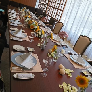 夏だったので装花をひまわりにしてもらいました。