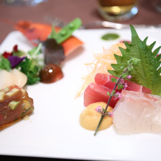 シェフが色々考えてくれた前菜の盛り合わせ