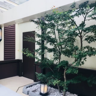 屋根は吹き抜けです。チャペルに続く通りです。