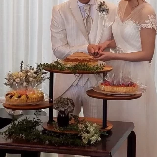 ケーキ入刀は大好きなフルーツピークスのタルトで♪
