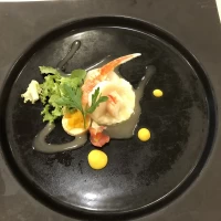 コース料理の前菜です。食欲がかきたてられる素晴らしい料理