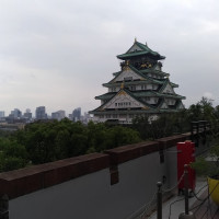 屋上から見た大阪城。圧巻の大きさです