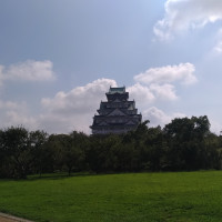 西の丸庭園から見た大阪城。天守閣がしっかり見えます。