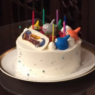 サプライズで用意したケーキ。パティシエさんの手作り