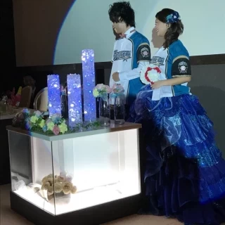 ユニホームを着ました。
ボールブーケも可愛かったです