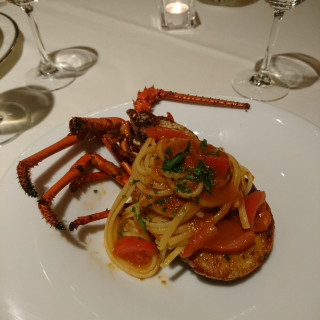 こちらの伊勢海老パスタはグレードアップしたときのもの。