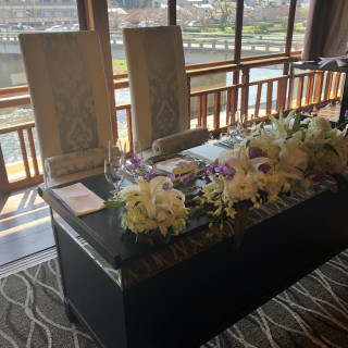 別の会場の新郎新婦の席