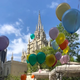ウェルカムパーティでの風船の演出