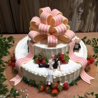 オーダーを完璧に再現したウェディングケーキ。
