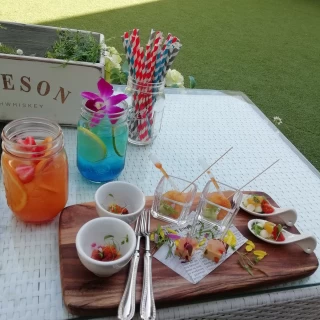ガーデンで頂いた料理とドリンクです。