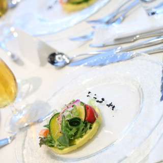前菜のとうもろこしのブランマンジェ。美味しかったです。