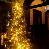 クリスマスにはゲストが通るロビーにツリーが飾られます