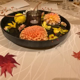 秋らしいテーブル装飾
