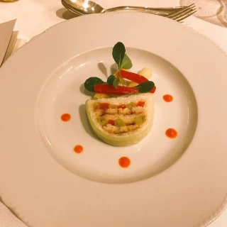 前菜のうなぎのクリームリゾットのテリーヌも意外と好評でした！