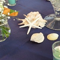 海の近くなのでテーブル装花にも貝殻が！