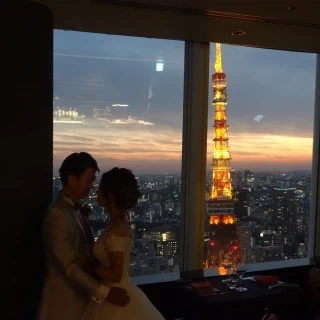 披露宴後の撮影