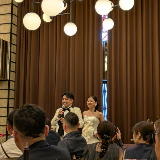 披露宴会場。バックには東京タワー。