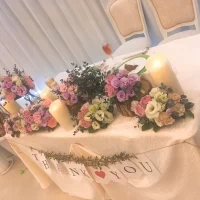 新郎新婦の席のお花