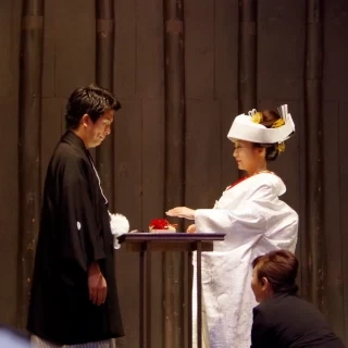 和装 白無垢、袴 指輪交換