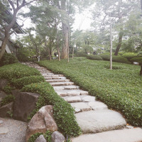お庭への階段