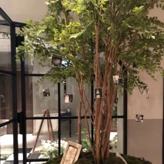 ロビーの横にカントリー調のツリーがあります