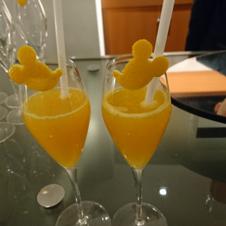 ウェルカムパーティの時の生搾りオレンジジュース