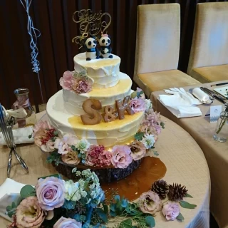 パンダのウェディングケーキ