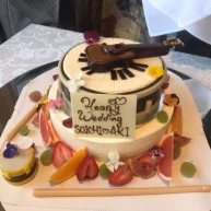 ウエディングケーキは持ち込みました