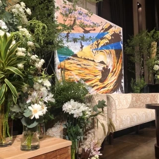 メインテーブルのお花が素敵でした。