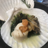 帆立貝と鰒の海藻バター焼き