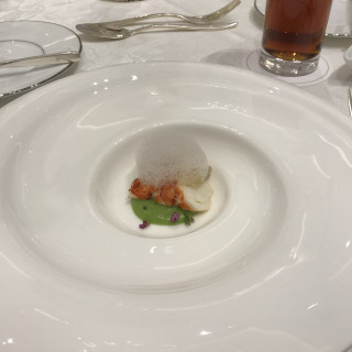 試食した前菜。お皿がおしゃれ