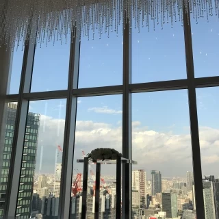 ガラス張りの空間です。