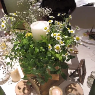 テーブル装花です。ナチュラルな雰囲気でした