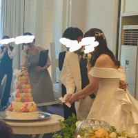 ケーキ入刀です