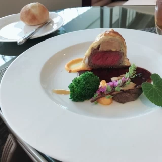 試食させていただいたメイン料理！見栄えも良かったです。