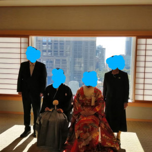 両家挨拶の後、写真をとる時間を設けていただきました|523005さんのハイアット リージェンシー 東京の写真(1625226)