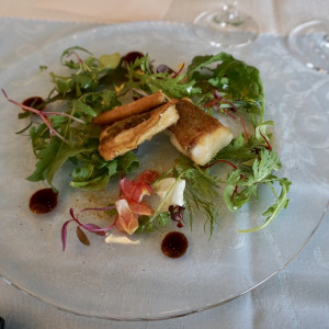 新鮮な鯛と穴子のセリモナ粉焼きサラダ仕立て|523216さんのシーサイドホテル舞子ビラ神戸の写真(720338)