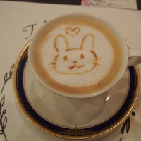 ビュッフェのラテアートが可愛かったです