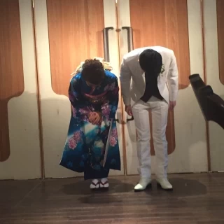 お色直しで僭越ですが一緒に歩きました