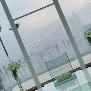 噴水の演出が素敵です。