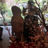 ゲスト椅子の横には桜を装飾していただきました。
