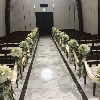 新郎新婦から参列者側を見た風景です。