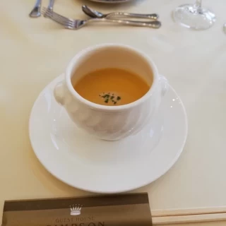 ブライダルフェアで試食した人参のスープがとてもおいしかった！