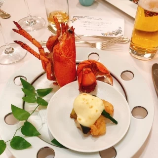 魚料理　オマール海老の味噌グラタン