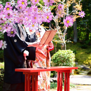 日本庭園での人前式