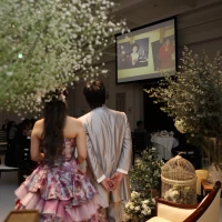 花嫁の手紙前にプロフィールビデオ。