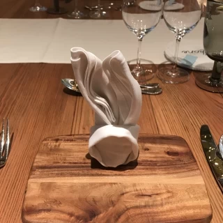 ナプキンの演出も出来ます。うさぎが可愛らしい。