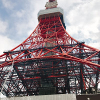 バルコニーから見上げる東京タワー