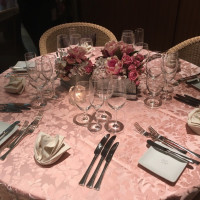 ピンク系のテーブルコーディネート