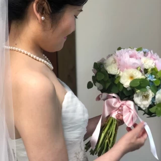 ブーケにこだわりました。
芍薬が素敵！